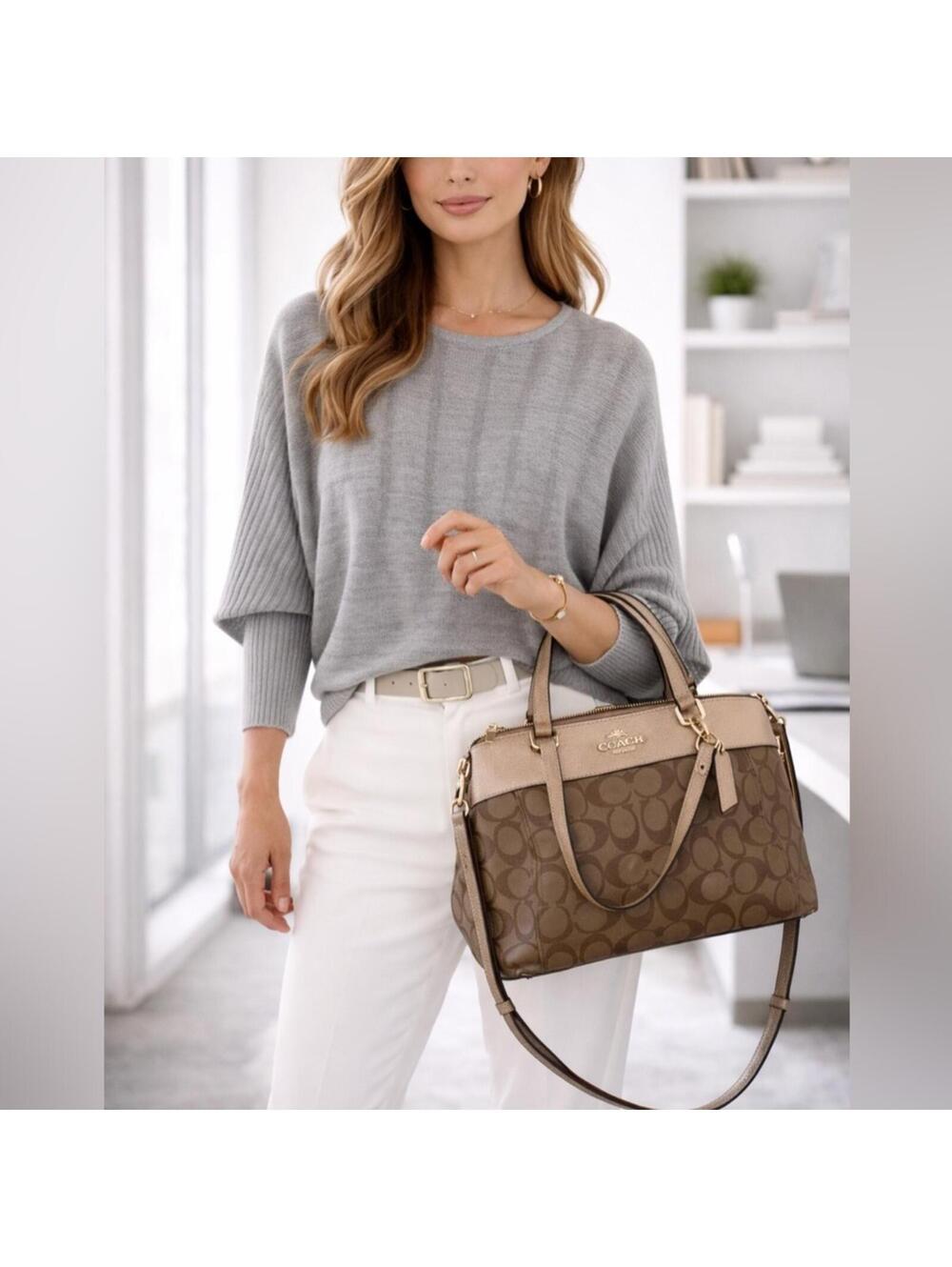 ✨ NY&C Gray Knit Dolman Sleeve Top‎ Relaxed Fit Minimal Chic Size L✨